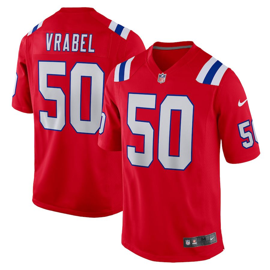 Men New England Patriots #50 Mike Vrabel Nike Red Retired Player Alternate Game NFL Jersey